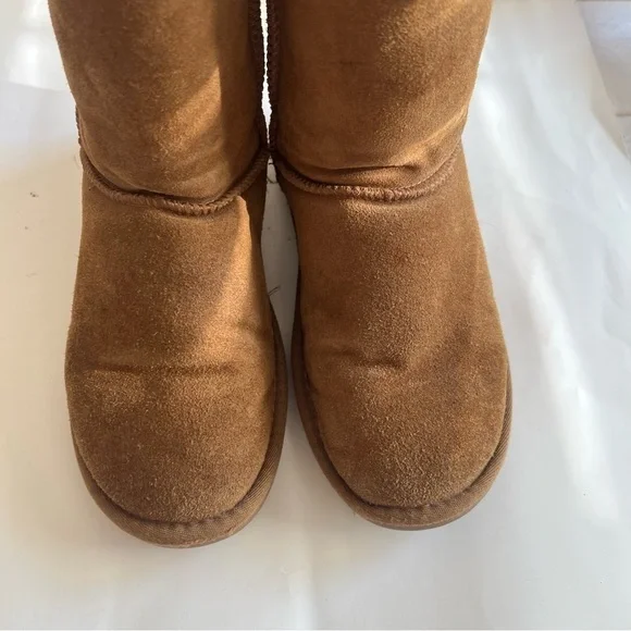Minnetonka Genuine Sheepskin leather Women Olympia Short Boots Golden Tan size 8 - Picture 12 of 15